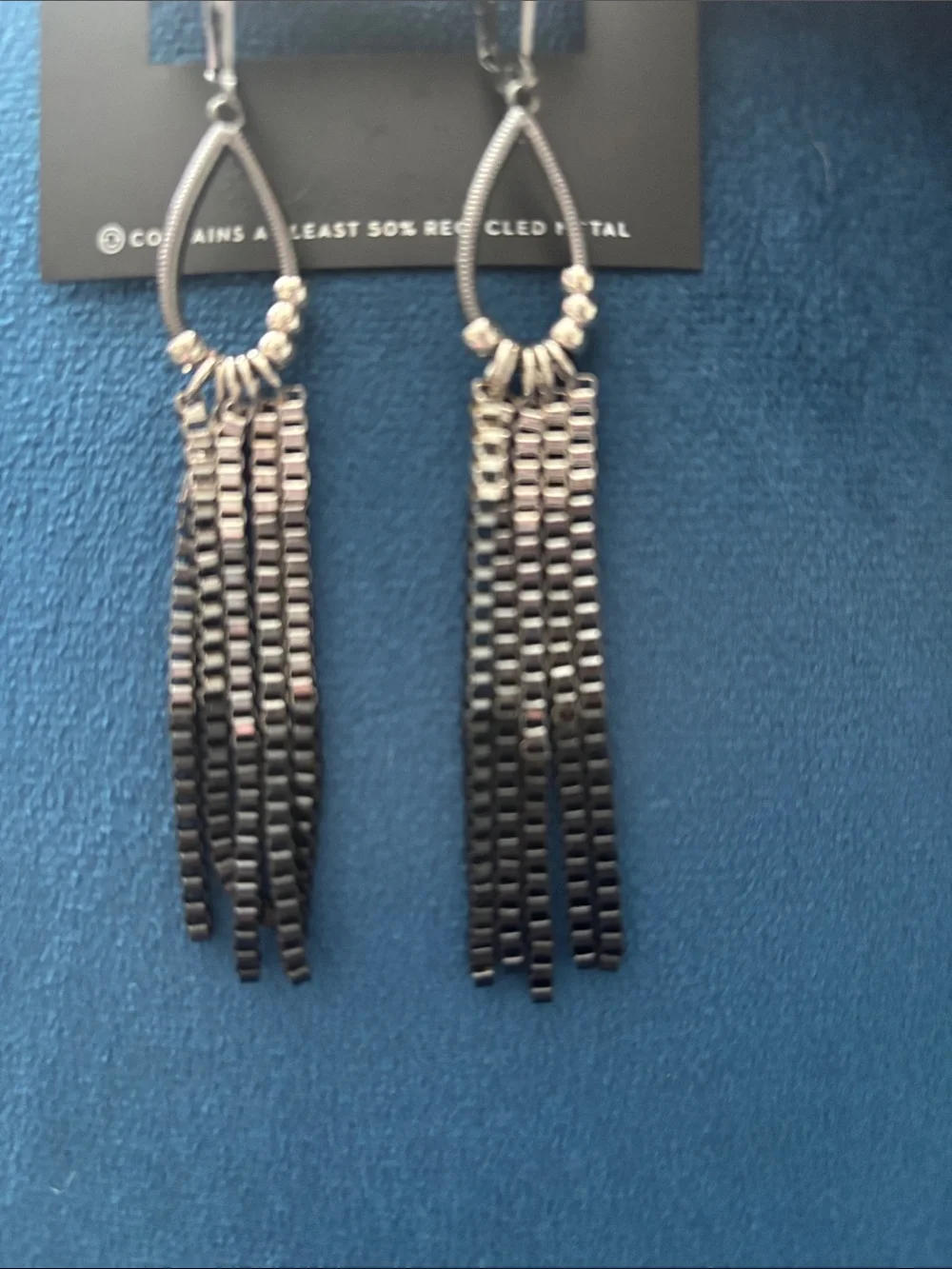 Simply Vera Vera Wang Gunmetal-Tone Fringe Necklace with Matching Earrings